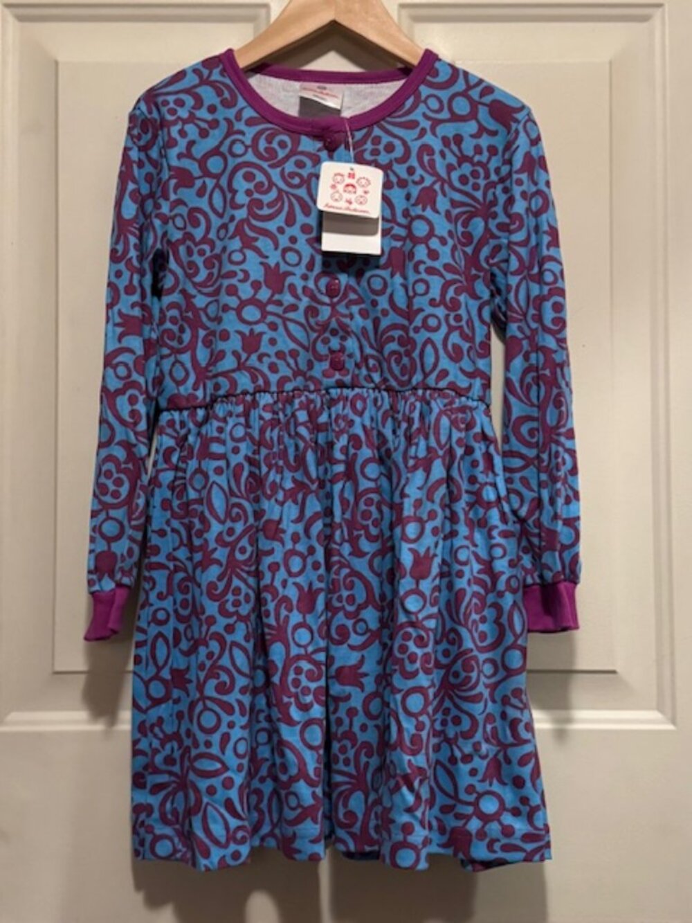 NWT Hanna Andersson Swirlflower Print Dress sz 120 (6/7)